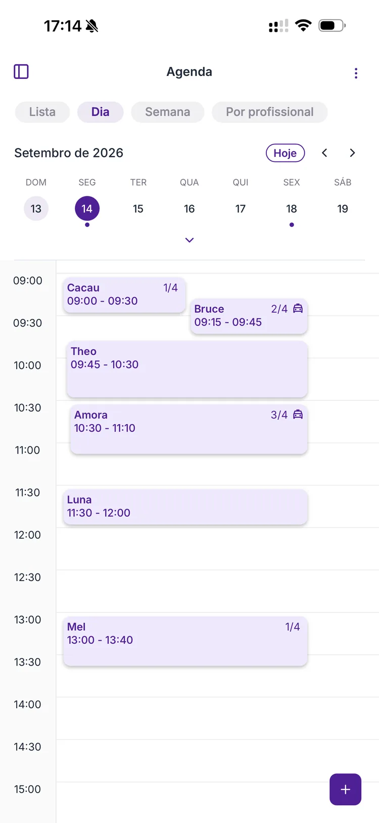Agenda do Puplin no celular